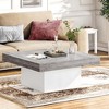 NicBex 35.43" W Square Wood Coffee Table Center Dining Table with LED Lights for Living Room - 2 of 4