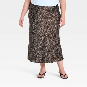 Women's Midi Slip Skirt - A New Day™ Brown 2X : Target