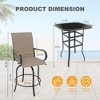 Outdoor Swivel Bar Set - High Top Glass Table & 2 Swivel Chairs, All-Weather Textile Fabric, Patio Bistro Set for Garden/Porch - 2 of 4