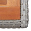 vidaXL Patio Table, Anthracite Poly Rattan and Solid Acacia Wood - image 4 of 4