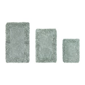 Shaggy Border Collection 3-Piece Bath Rug Set 100% Cotton Tufted Weave Ruffle Border Pattern Bathroom Rug for Machine Washable Bathmat - 1 of 4