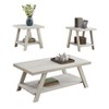 Athens Contemporary Wood Shelf Coffee Table Set in White Finish - 4 of 4