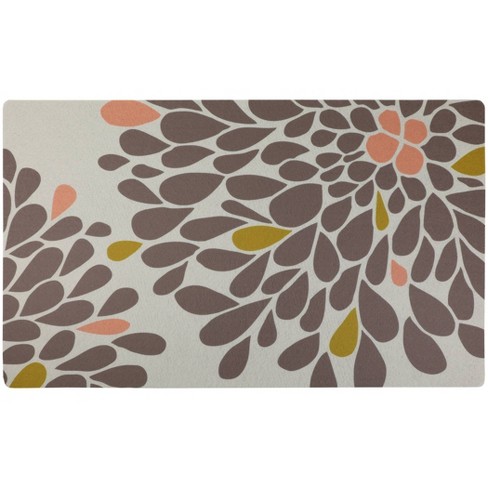Drymate Cat Litter Trapping Mat - Floral Turquoise & White : Target
