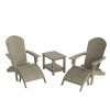 WestinTrends Tuscany HIPS Outdoor Patio Folding Adirondack Chairs with Ottomans and Side Table (5-Piece Conversation Set) - 3 of 4