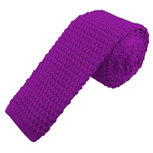 Men's Solid Color Knit 2.5 Inch Wide And 58 Inch Long Neckties - 1 of 3