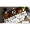 Kumasinova 53"Farmhouse Buffet Sideboard Cabinet with 3 Drawers & 2 Sliding Barn Doors,Accent Coffee Bar Cabinet for Kitchen&Dining Room,White - 4 of 4
