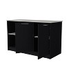 NicBex Kitchen Island Cart Morden Kitchen Carts with Storage, 2 Cabinet Doors and 2 Open Shelves for Kitchen, Black - 4 of 4