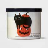 14oz Ghoulish Gourd Cat and Pumpkin Jar Halloween Candle with Lid Off-White - Hyde & EEK! Boutique™