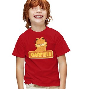 Garfield Movie Logo Unisex Youth T Shirt, Red - 1 of 4
