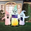 Occasions 5' INFLATABLE COLOR CHANGING CAMPFIRE GHOSTS, 5 ft Tall, White - 2 of 4