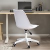 21.3"Modern Home Office Desk Chairs, Adjustable 360 Swivel Chair Engineering Plastic Armless Swivel Computer Chair,Brown - 3 of 4