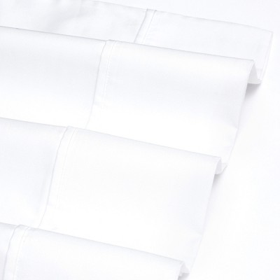 California King Bright White Satin Microfiber Sheet Set