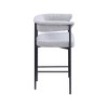 Meridian Furniture,Malin Grey Boucle Fabric Counter Stool, Set of 2 - 3 of 4