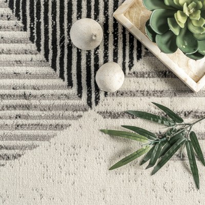 Eclipse Geometric 9' x 12' Gray Synthetic Area Rug