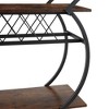 Jomeed Wood and Metal Portable Rolling Kitchen Bar or Coffee Cart with 3 Bottle Horizontal Wine Rack with Handles and Lockable Casters, Gray Oak - 4 of 4