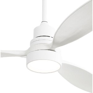 52 inch Solid Wood Ceiling Fan with Lights and Remote Outdoor Indoor Modern Ceiling Fan 3 Downrod for Living Room Bedroom Farmhouse Patio - 1 of 4