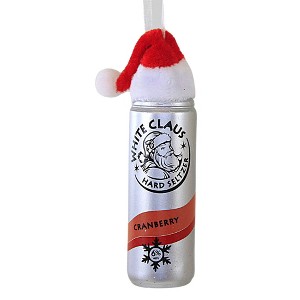 Kurt S. Adler 4.0 Inch White Claus Seltzer Ornament Silver Can Santa Hat Tree Ornaments - 1 of 3