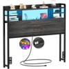Besiost Headboard with Storage shelves and Charging Station, Wood Headboard with LED Light - 3 of 4