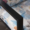 APRILSOUL 35.50"Retro Low Back Floral Print Velvet Accent Armchair with Gold Metal Legs, Blue - 4 of 4