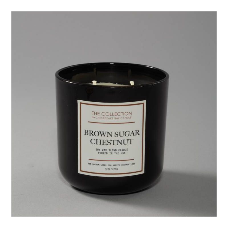 2-Wick Black Glass Brown Sugar Chestnut Lidded Jar Candle 12oz - The Collection by Chesapeake Bay Candle, 5 of 13