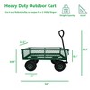 Steel Garden Cart, Heavy Duty 300 LBS Folding Utility Wagon with Removable Sides to Convert into Flatbed, Mesh Lawn Cart with 180° Rotating Handle - 2 of 4