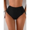 Eomenie Women's High Waisted Swimsuit Bottom Tummy Control Ruched Bikini Bottoms Side Tie Bathing Suit Swim Bottom - 3 of 3