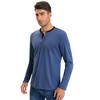 Mens Long Sleeve Henley Shirts Casual Tee Shirts Crew Neck Regular Fit Button Pullover T-Shirts - 3 of 4