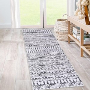 Coucheta Modern Geometric Area Rug Machine Washable Non-Slip Low Pile Carpet for Living Room Bedroom,  Multi-Color & Size - 1 of 4