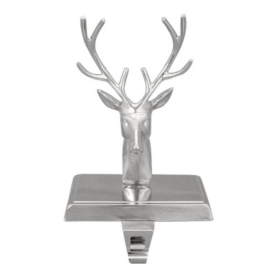 Northlight 8" Shiny Silver Deer Head Christmas Stocking Holder