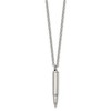 Chisel Stainless Steel Bullet Capsule Pendant on a 20" Plus 2" Ext. Cable Chain Necklace - 3 of 4