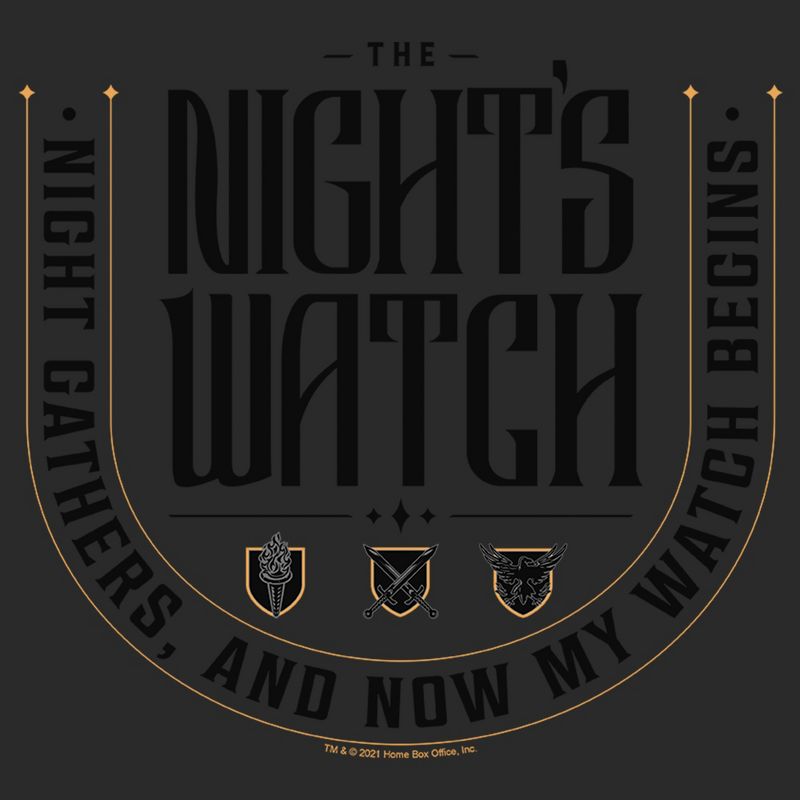 Men's Game of Thrones The Night's Watch Badge T-Shirt, 2 of 6