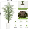 Fake Palm Tree, Faux Areca Palm Plants, Leaves Realistic Trunks Fake, Tropical Palm Tree, Tall Trapezoidal Prism White Pot - 4 of 4