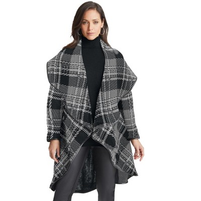 Jessica London Women's Plus Size Faux Leather-Trim Sweater