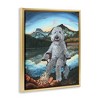 Stupell Industries Dog by Campfire Landscape Floating Frame Canvas Art - 2 of 4