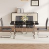 NicBex 5 PCS/7 PCS MDF Dining Table Set,4/6 PU Chairs with C-Tube Metal Legs for Dining Meeting Room - 2 of 4