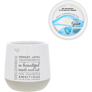 Pavilion Gift Company - December - 11 oz - 100% Soy Wax Reveal Candle with Birthstone Scent: Tranquility - Flame Candles - 1 of 4