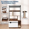 Hidden Litter Box Enclosure with Storage Rack & Cat Scratching Post Wood & Metal 2-in-1 Pets Furniture with Shelf Corridor Cushioned Mat - 4 of 4