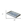 HomeRoots 12" Blue Wood Geometric Serving Tray - 3 of 4