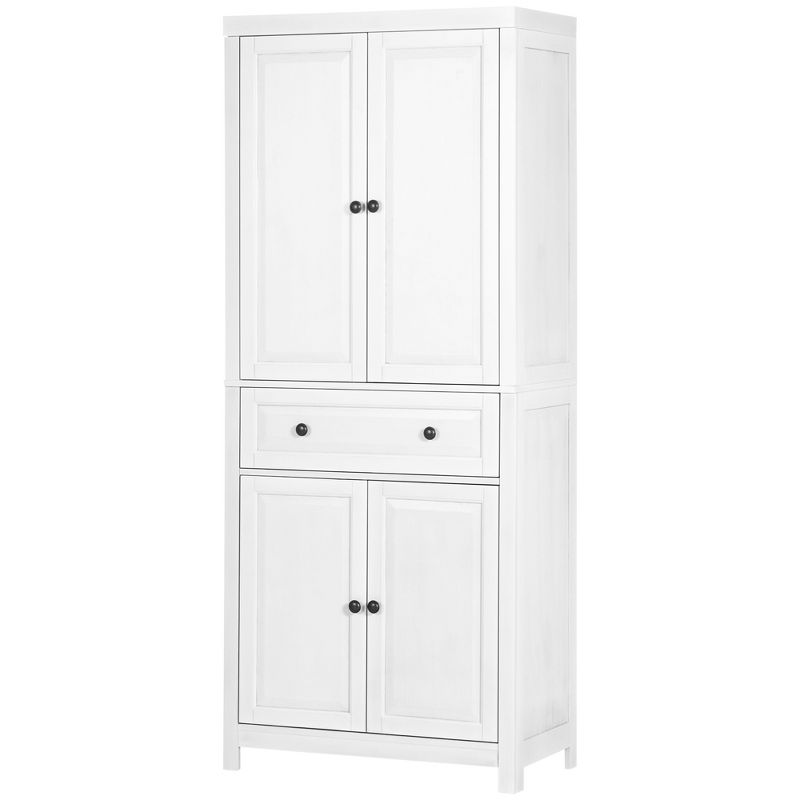 HOMCOM 72.5" Pinewood Large Kitchen Pantry Storage Cabinet, Freestanding Cabinets with Drawer and Shelf Adjustment, Dining Room Furniture, 4 of 7