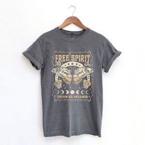 Simply Sage Market Women's Free Spirit Butterfly Short Sleeve Garment Dyed Tee - 1 of 4