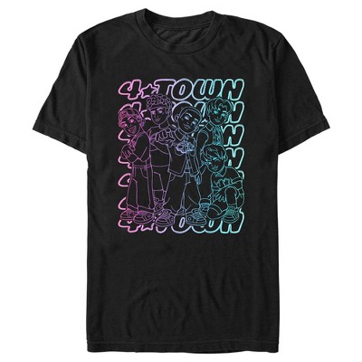 Men's Turning Red 4*town Neon Stack T-shirt - Black / 2 - Medium : Target