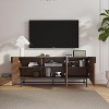 SAINTCY 58" Mid-Century Modern TV Stand for 50-65 Inch TVs - Vintage Black Entertainment Center with 3 Adjustable Shelves Living Room & Bedroom - 2 of 4