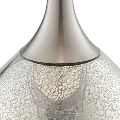 Swift Silver Mercury Glass Table Lamp with Double Drum Shade