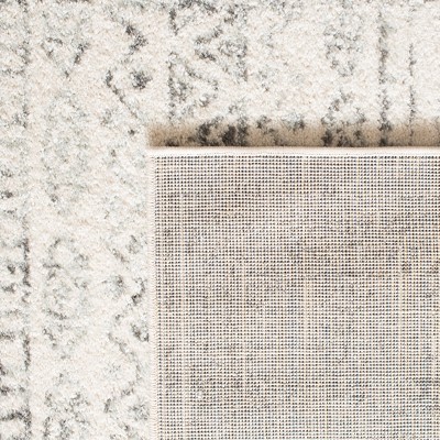 Modern Boho-Chic Ivory and Grey Hand-Knotted Area Rug