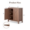 30 Inch Storage Cabinet, Wood Double Door Sideboard with 2 Adjustable Shelves, Rustic Brown Entryway Cabinet for Kitchen, Bedroom, Living Room - 2 of 4