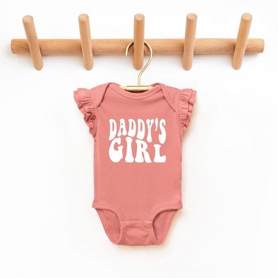 The Juniper Shop Daddy's Girl Wavy Baby Flutter Sleeve Bodysuit
