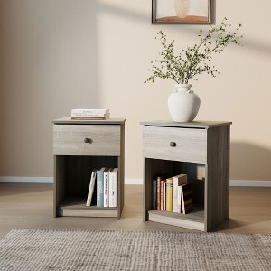HOMLUX Modern End Table Nightstand Storage Drawer Display Shelf Beside Bedroom - 1 of 4