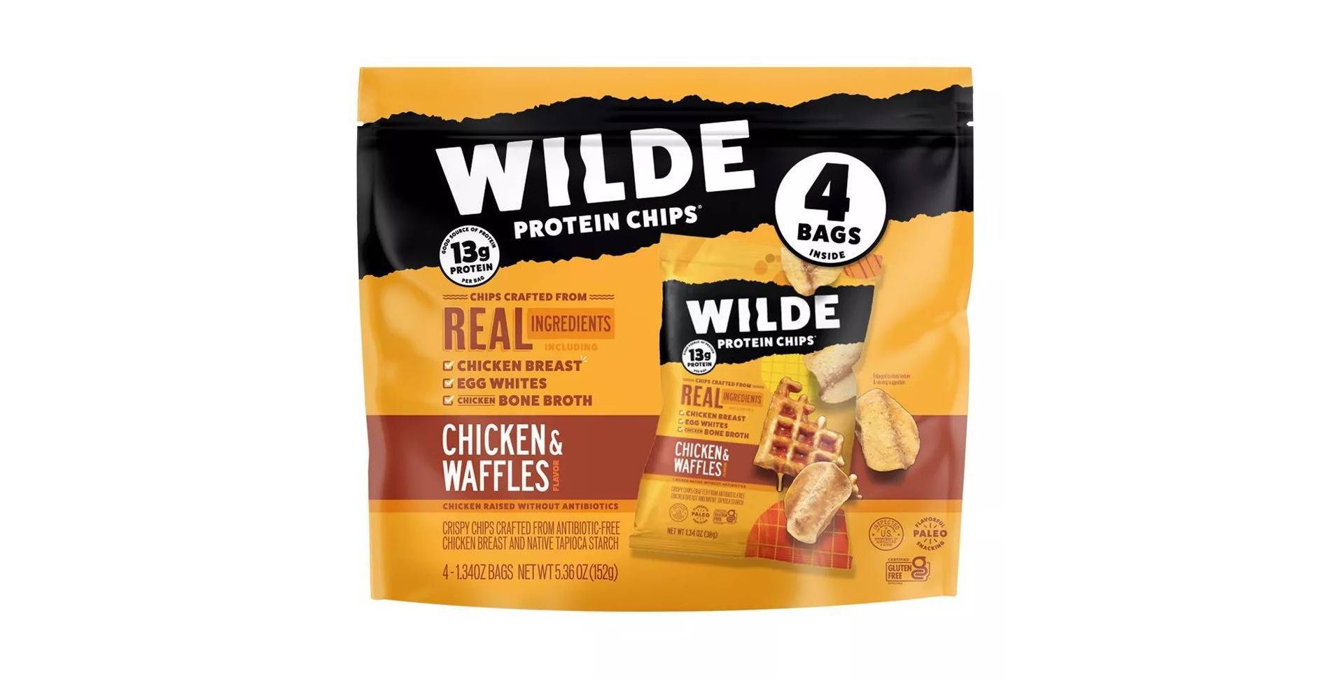 WILDE 13g Protein Chips - Chicken & Waffles - 4ct