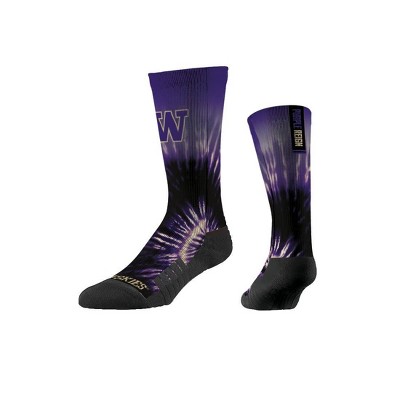 NCAA Washington Huskies Tie-Dye Adult Crew Socks - M/L