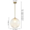 Rennnsan Halvine 13" W 1 - Light Globe Textured Glass Modern Glam Dimmable Flush Mount in Gold - 3 of 4